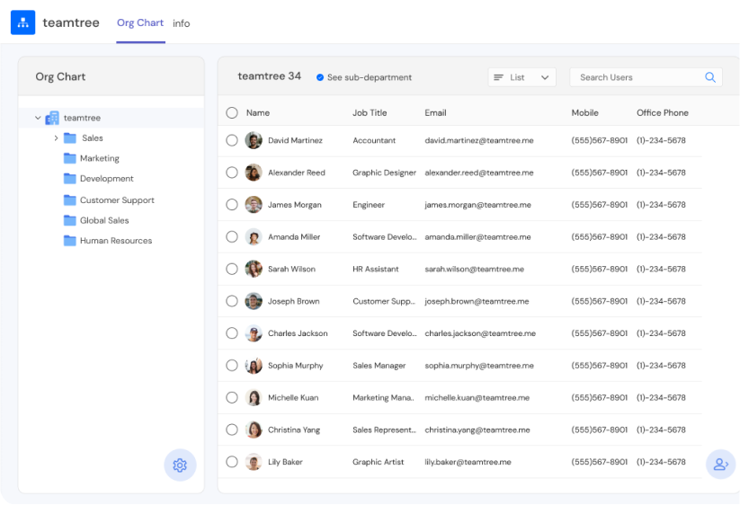 직관적인 Microsoft Teams 조직도 솔루션